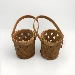 Ashland Wooden Mini Basket Fall Autumn Decoration New! Set Of Two